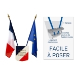 Kit 2 drapeaux avec écusson