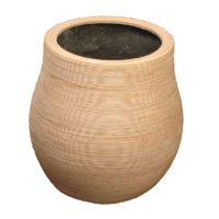 Pot rond bombé en rotin 100% naturel - intérieur résine étanche