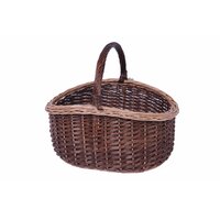 Panier En Osier Naturel - Rond Avec Poignée - Usage Jardin, Maison, Cueillette Ou Décoration