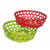 Lot de 6 corbeilles rondes en bambou