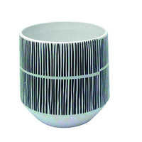 Lot de 4 cache pot en céramique blanc et noir