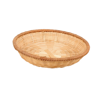 Lot de 10 corbeilles rondes basses bambou naturel