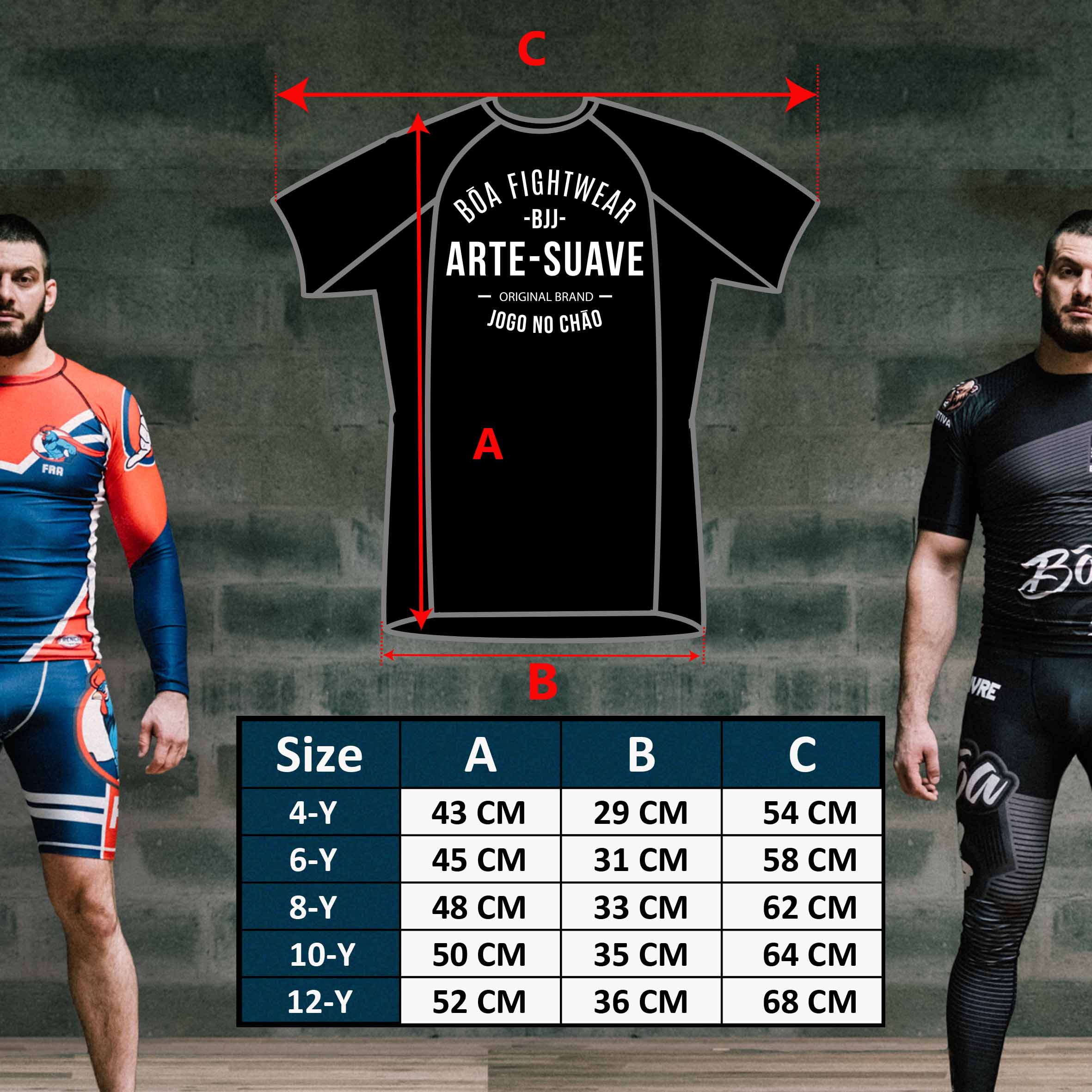 GRILLE TAILLE RASHGUARD ENFANT