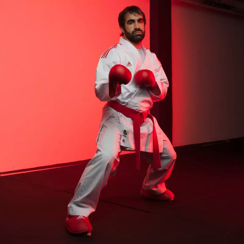 kimono-de-karate-adidas-revoflex-k190-rouge