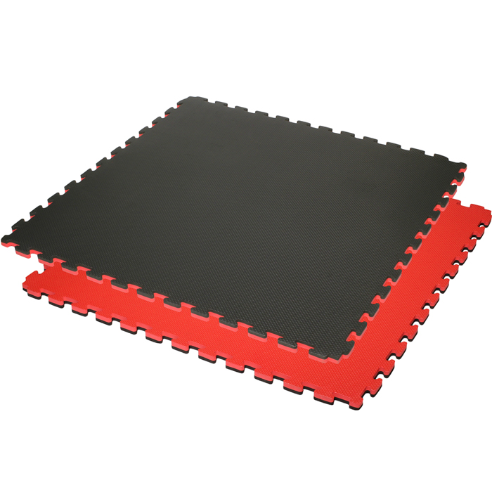 Tatamis puzzle 2.5 cm Rouge - Noir finition T