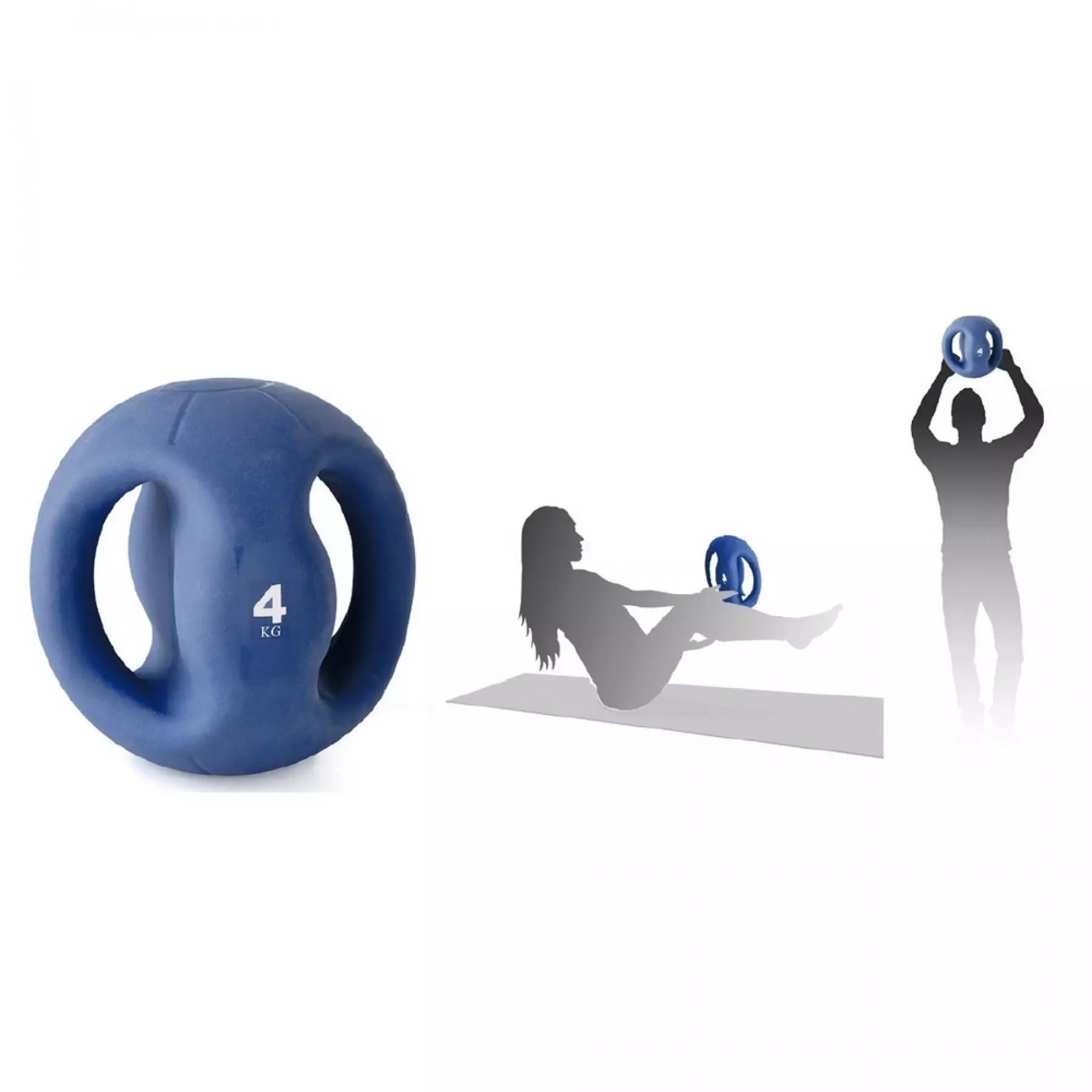 Médecine ball avec poignées 4 kilos