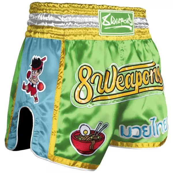 Short de boxe Thaï 8 Weapons Yummy Vert