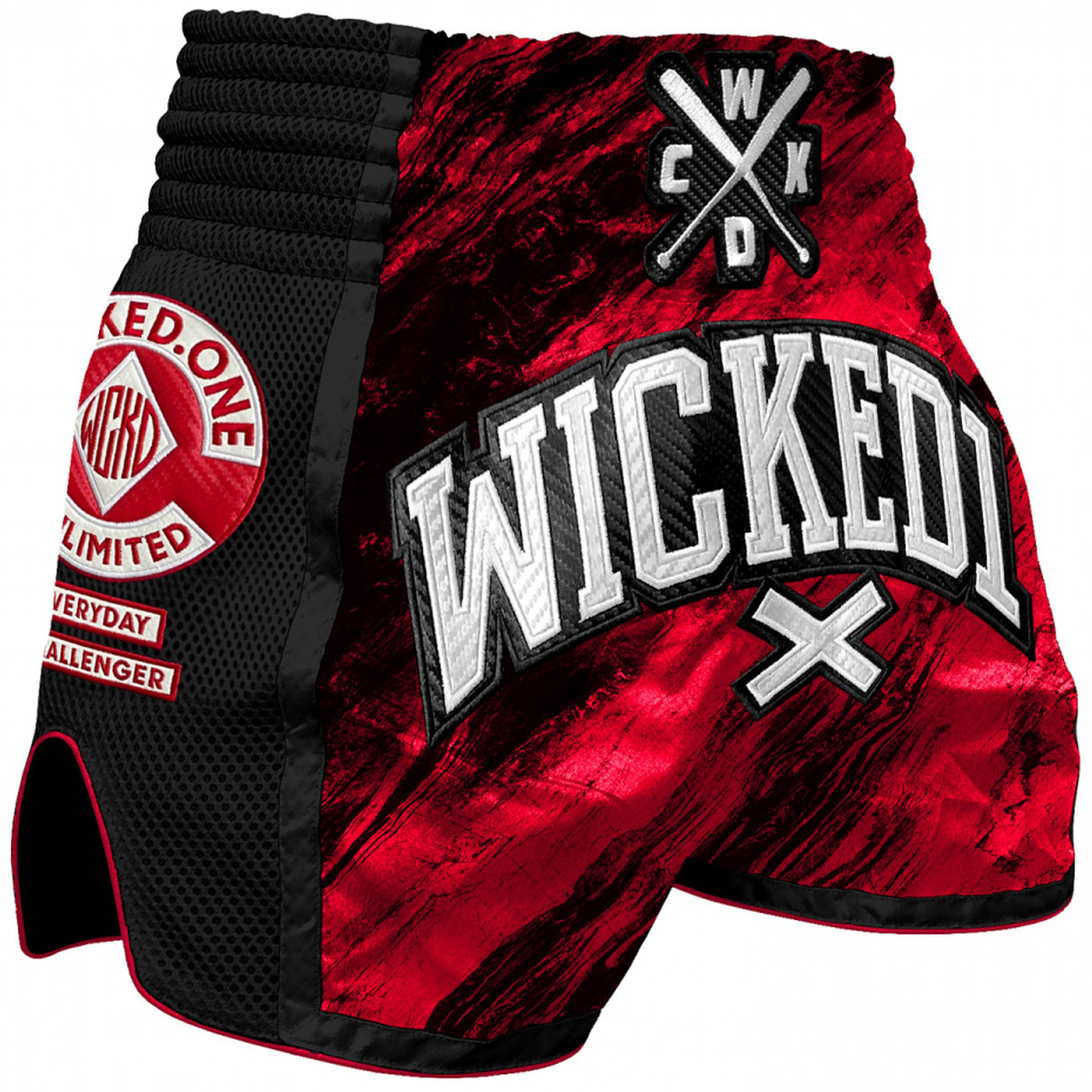 Short boxe Thaï Wicked One muay Thaï conflict - Rouge