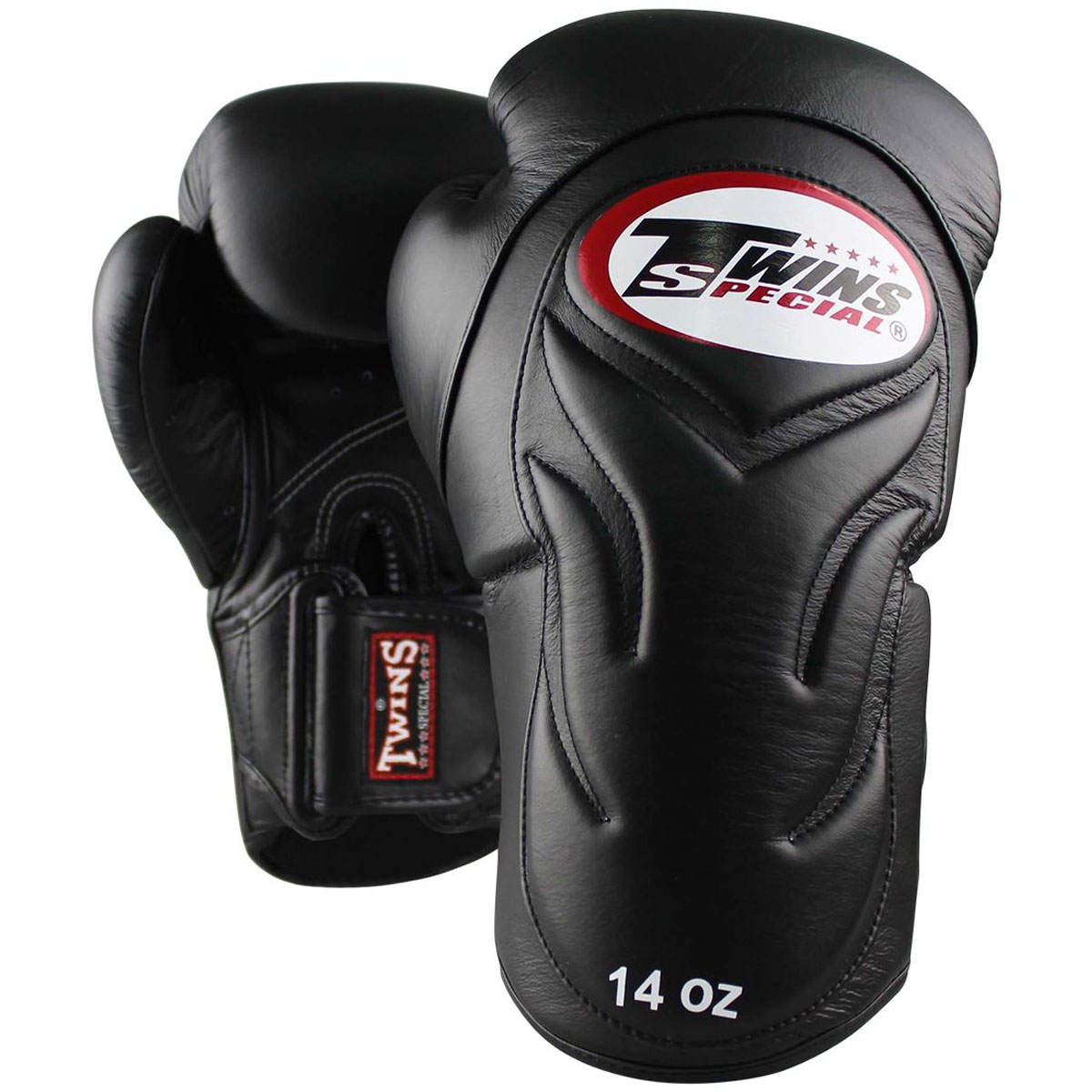 Kanong Gants Boxe + Protège-tibias Boxe Thaï cuir véritable : Noir