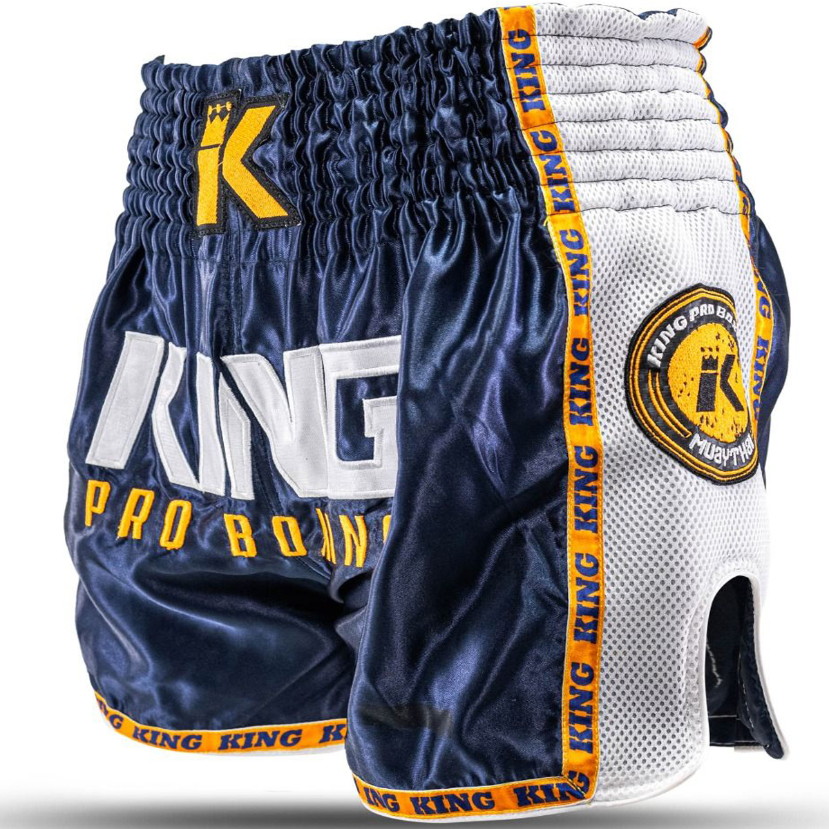 Short de boxe Thaï King Pro Boxing - Bleu - Orange