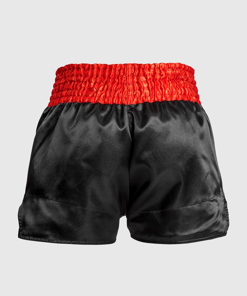 short-de-boxe-thai-venum-noir-rouge