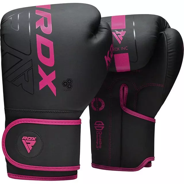 Gants de boxe RDX F6 Kara Noir - Rose