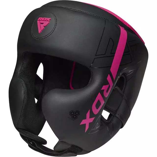 Casque de boxe RDX F6 Kara Noir et Rose