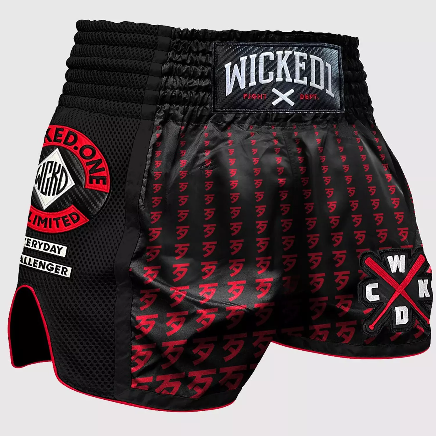 Short de boxe Thaï Wicked One Infinit Noir et Rouge