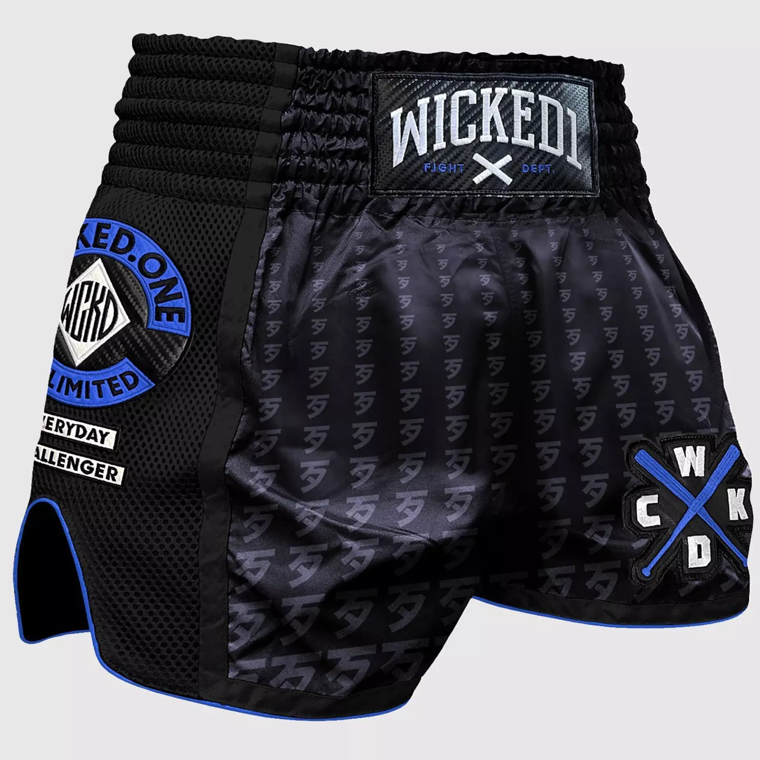 Short de muay Thaï Wicked One Infinit Noir - Bleu