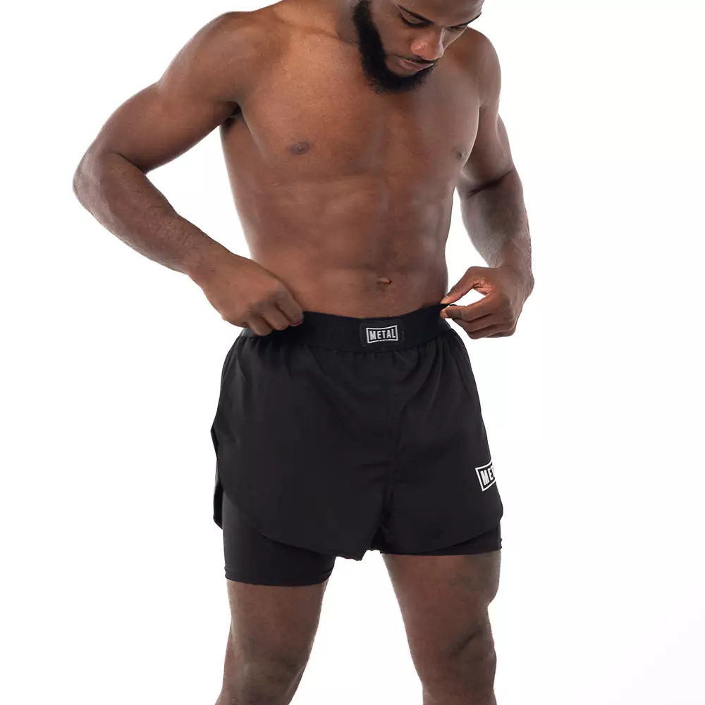 short-de-boxe-2-en-1-metal-boxe-noir-mss302-n