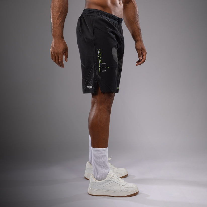 short-dentrainement-training-camp-venum-noir-vert-fluo
