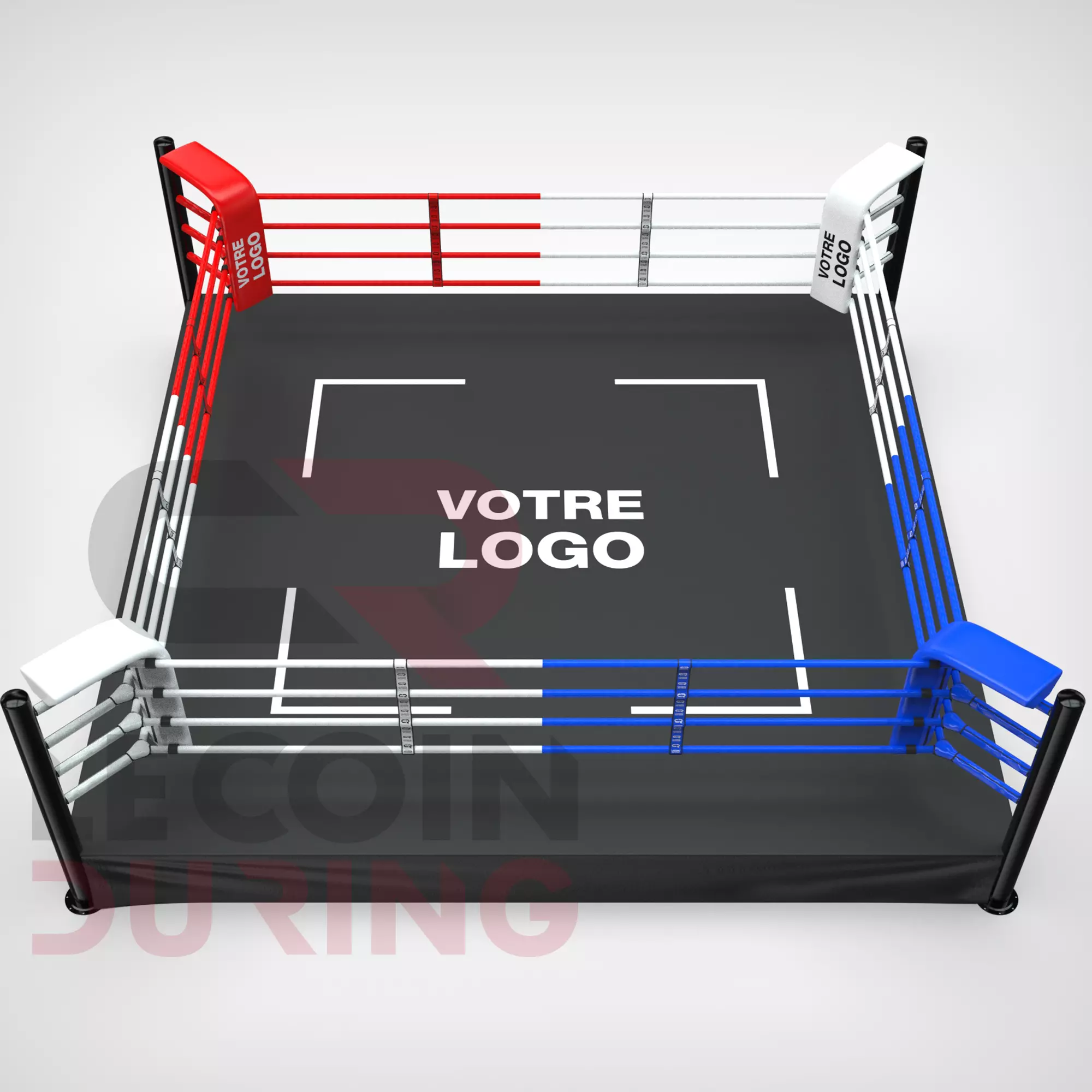 Ring de boxe sur podium de 30 à 50 cm