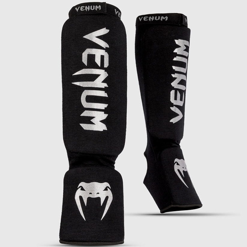 protege-tibias-boxe-venum-noir-argent