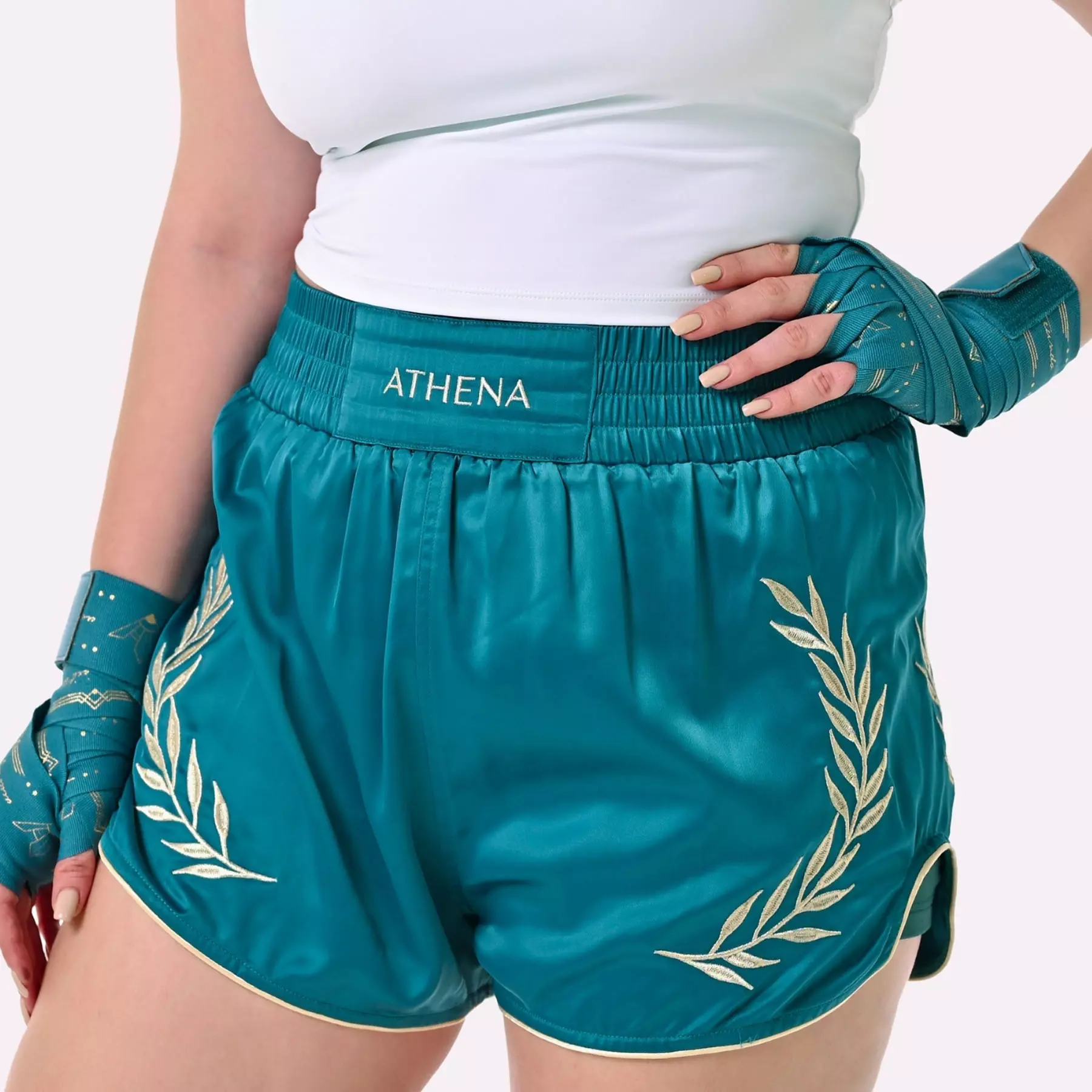 Short de de boxe Thaï femme Athena Fightwear - Turquoise