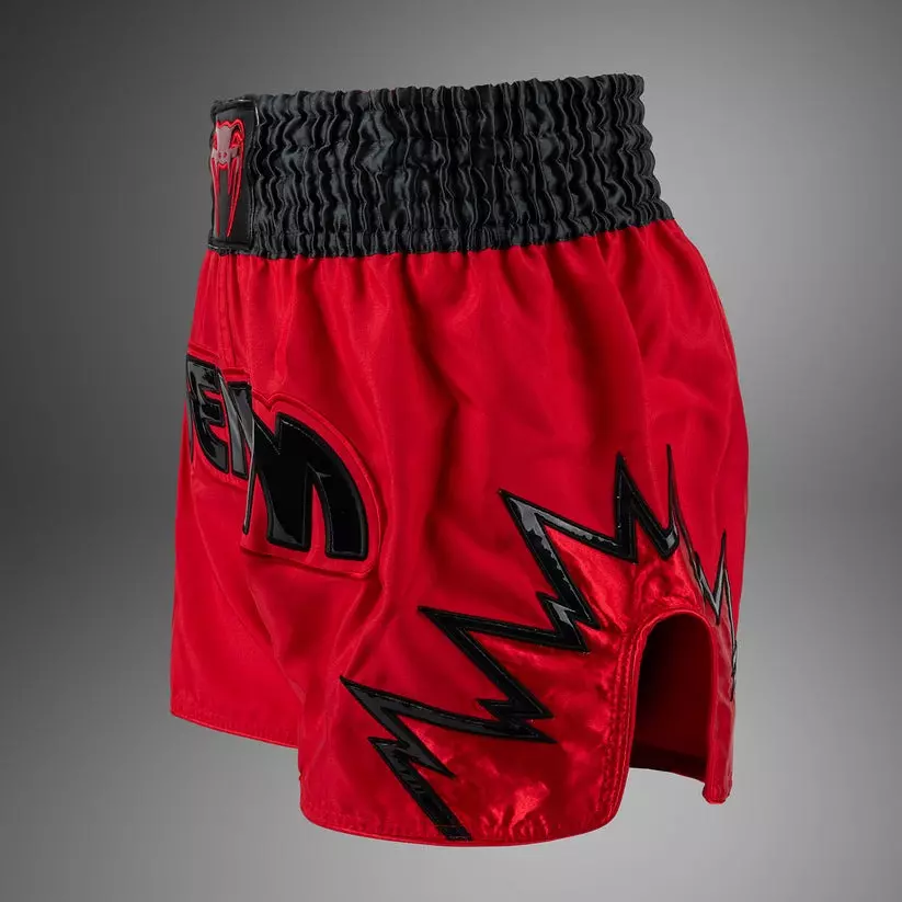 short-boxe-thai-venum-inferno-rouge-gris-charbon-noir
