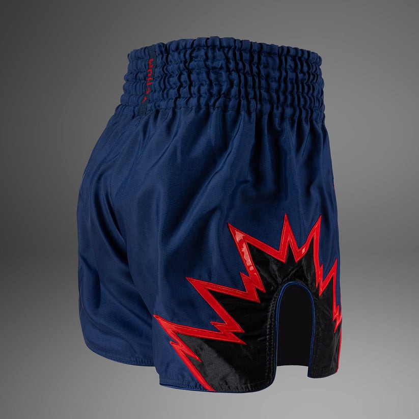 short-de-boxe-thai-venum-inferno-bleu-rouge-noir