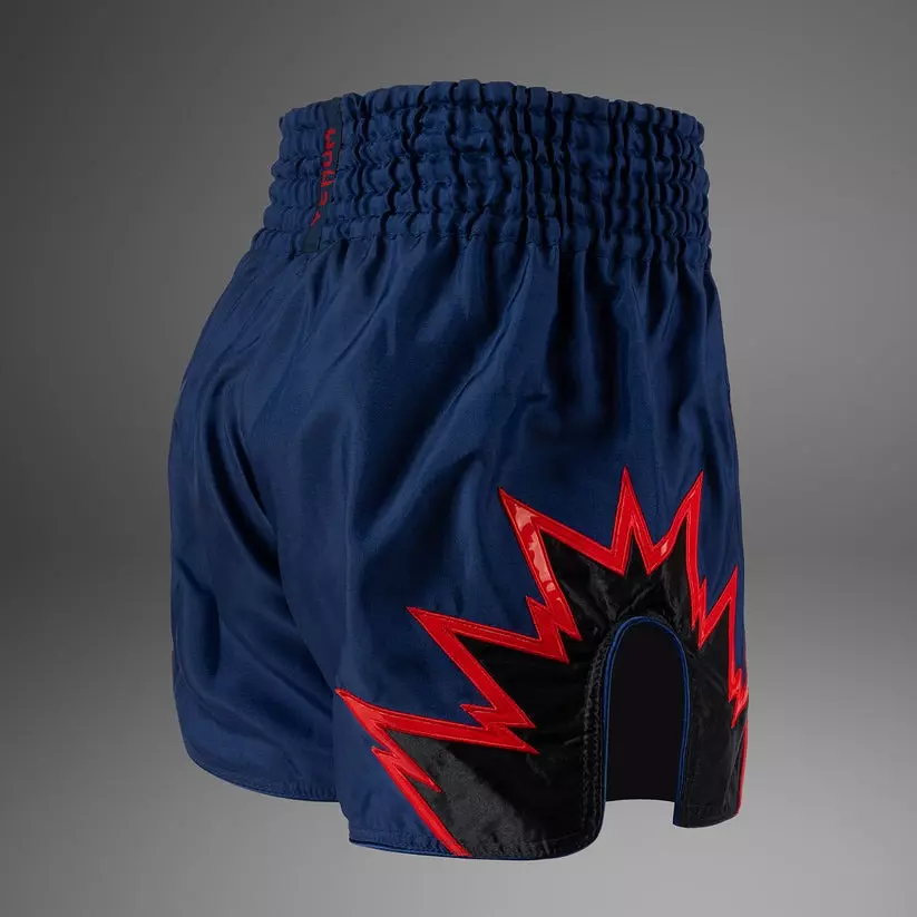 short-de-boxe-thai-venum-inferno-bleu-rouge-noir