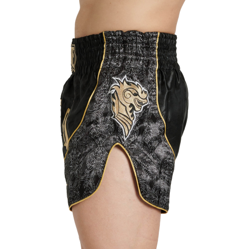 short-de-boxe-thai-kick-elite-leone-noir-or