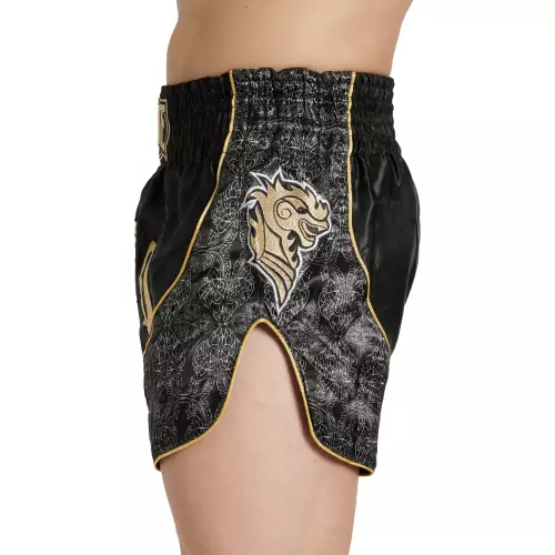 short-de-boxe-thai-kick-elite-leone-noir-or