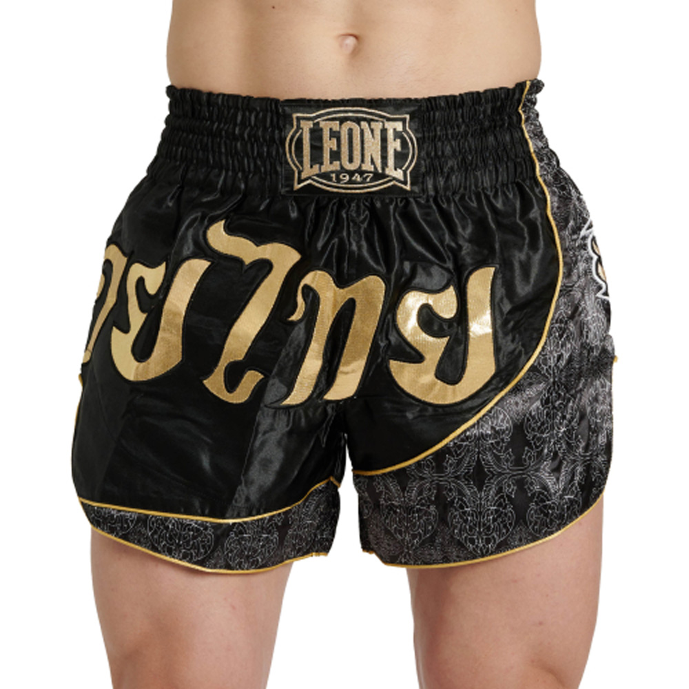 short-de-boxe-thai-kick-elite-leone-noir