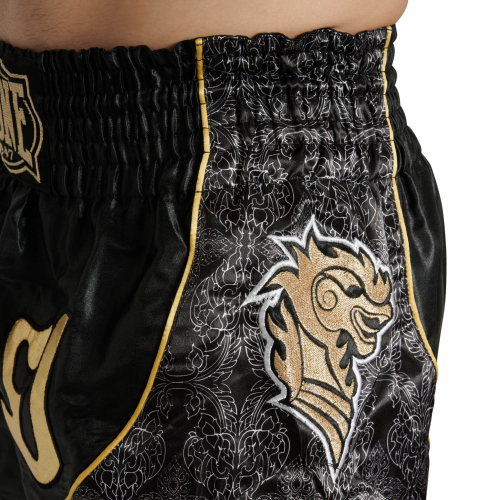 short-de-boxe-thai-elite-leone-noir-or