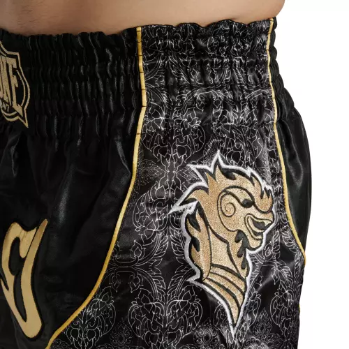 short-de-boxe-thai-elite-leone-noir-or
