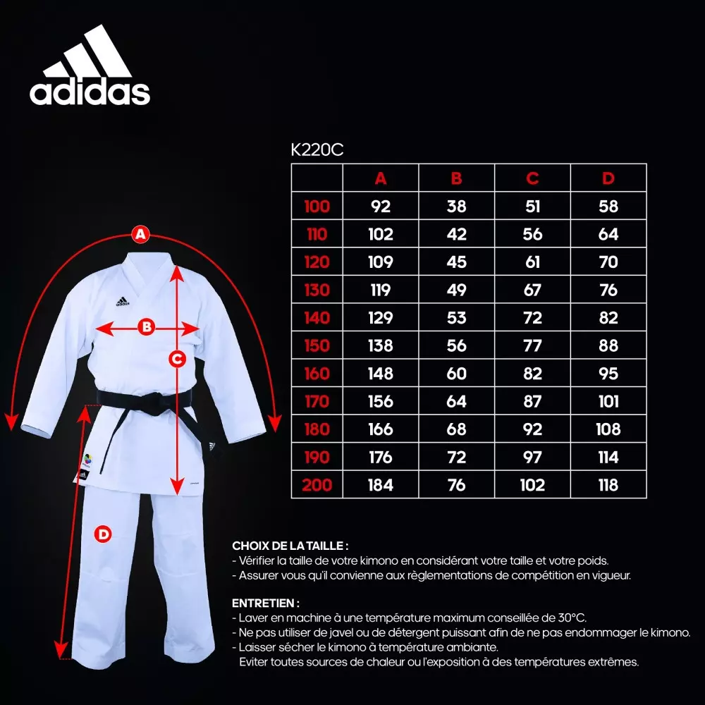 guide-taille-kimono-karate-adidas-k220c