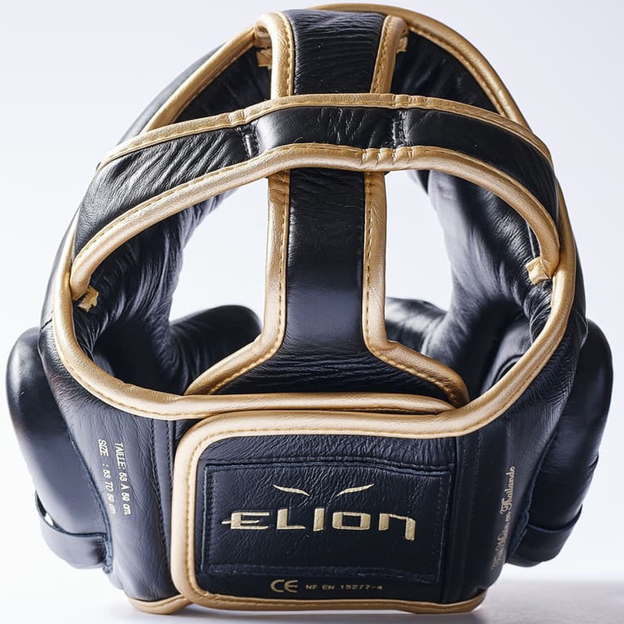 casque-de-boxe-elion-cuir-noir-et-or