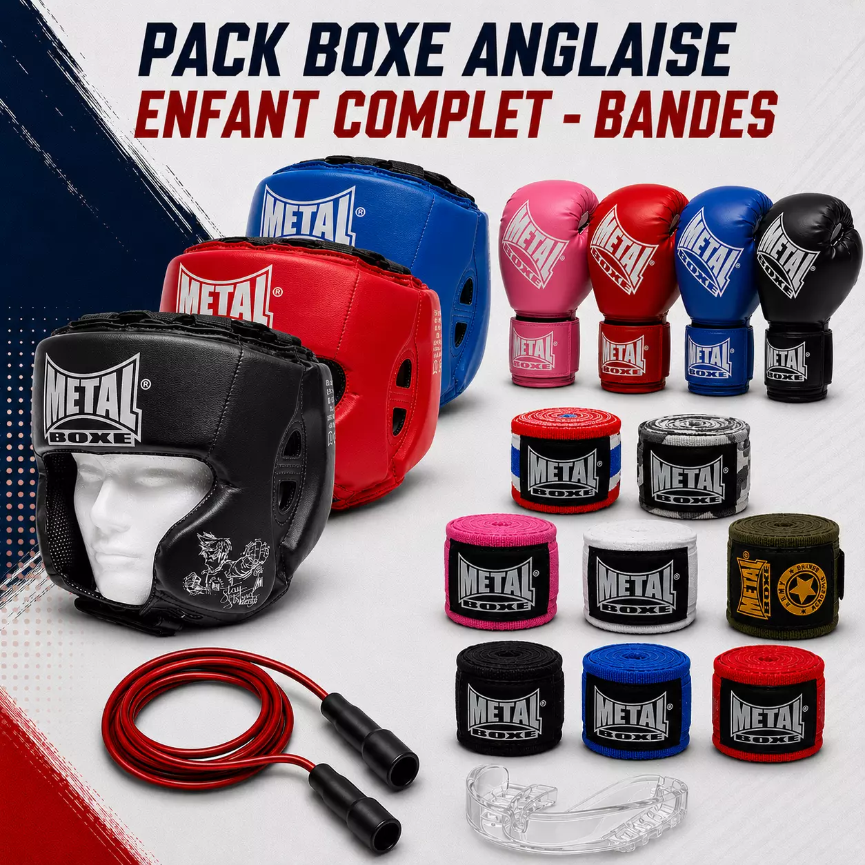Pack Boxe Anglaise Complet Enfant - Bandes
