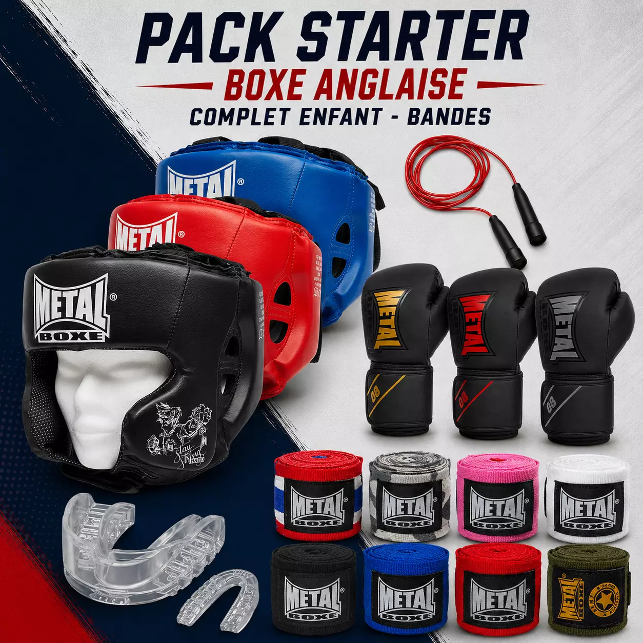 Pack Starter Boxe Anglaise Complet Enfant - Bandes
