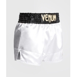 short-de-boxe-thai-venum-noir-blanc-or