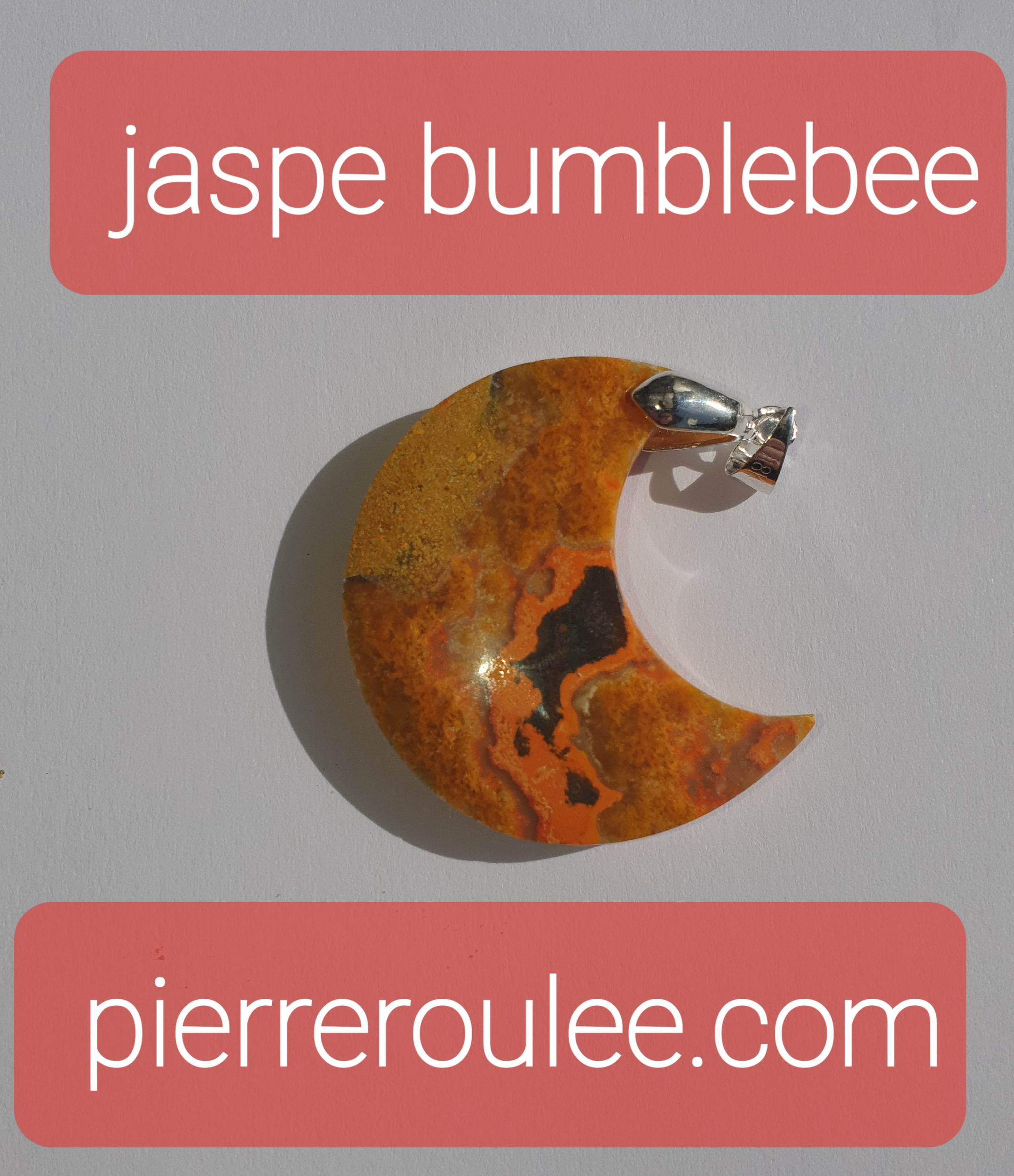 pendentif jaspe bumblebee lune