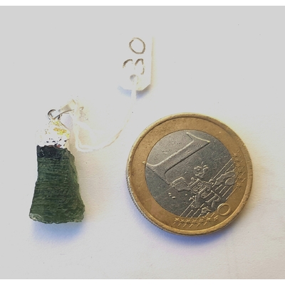 PENDENTIF MOLDAVITE ARGENT