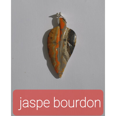 pendentif jaspe bumblebee feuille