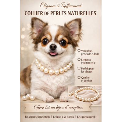 CHIEN  + PERLES