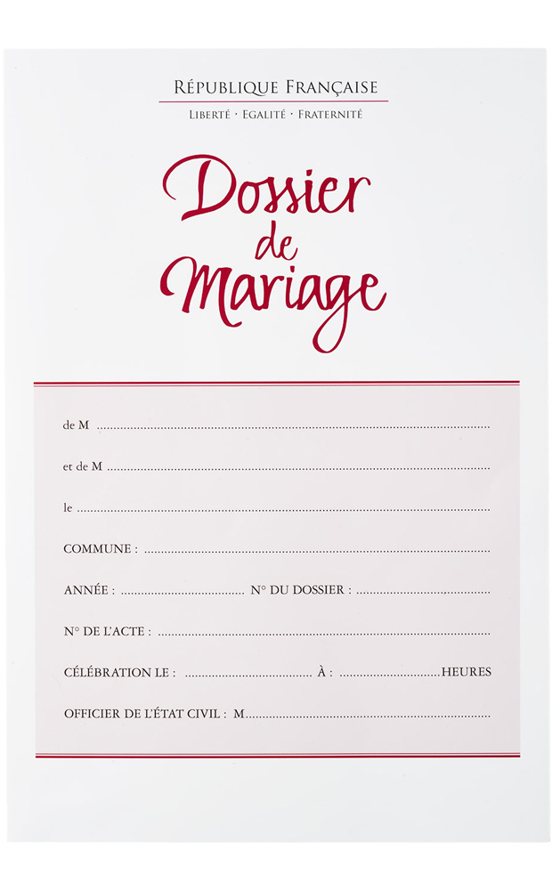 Dossier de mariage mairie