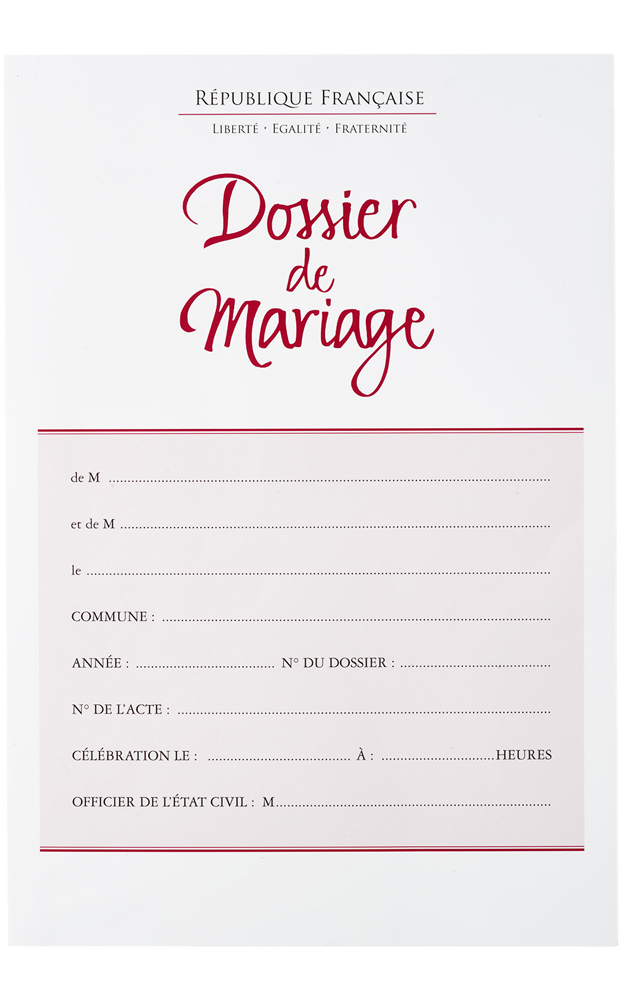 Mariage civil formulaire