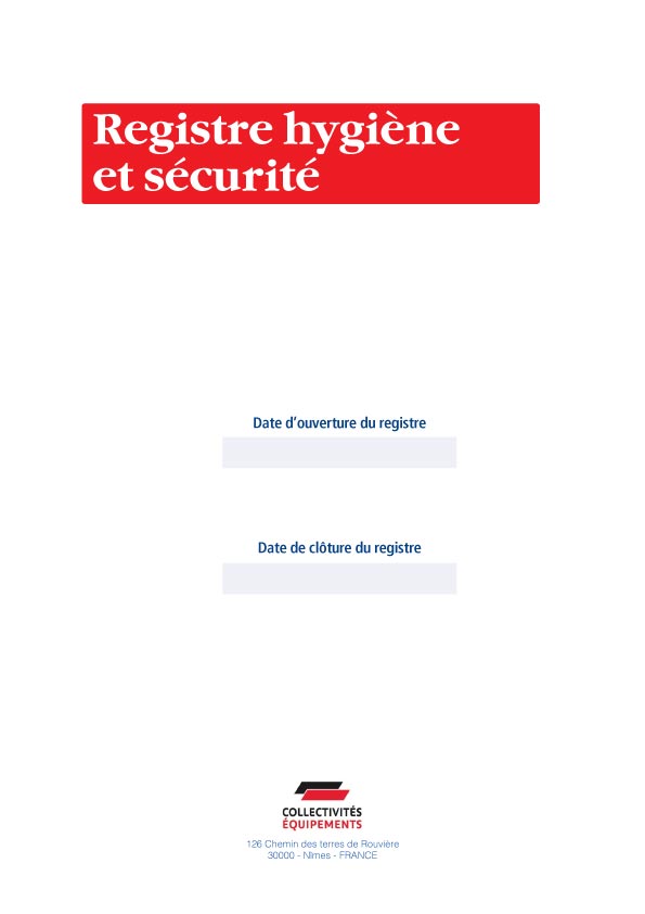registre hygiène et sécurité mairie