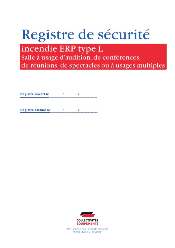 registre de sécurité incendie pour ERP mairie