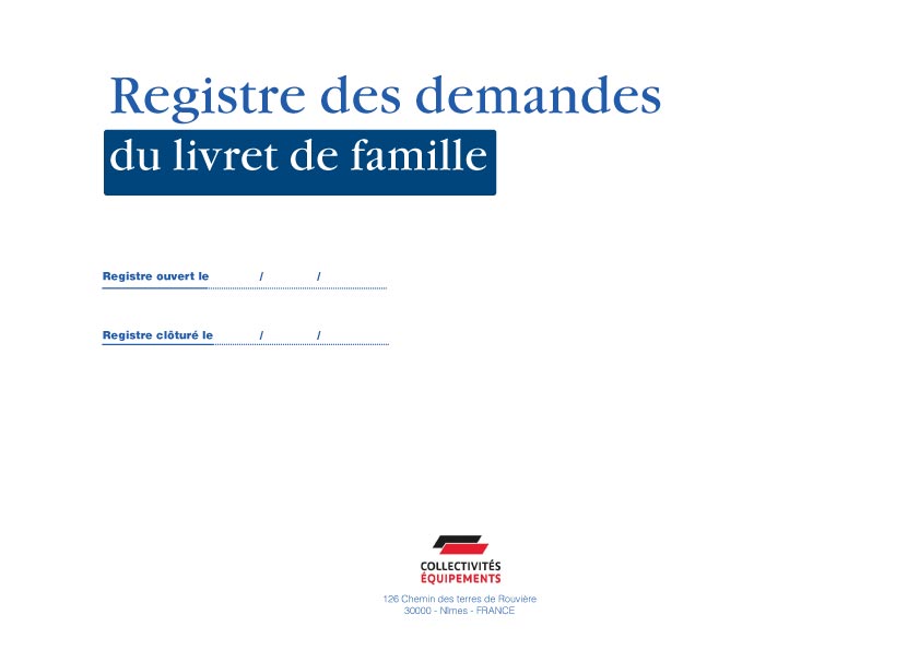 Registre des demandes du livret de famille mairie