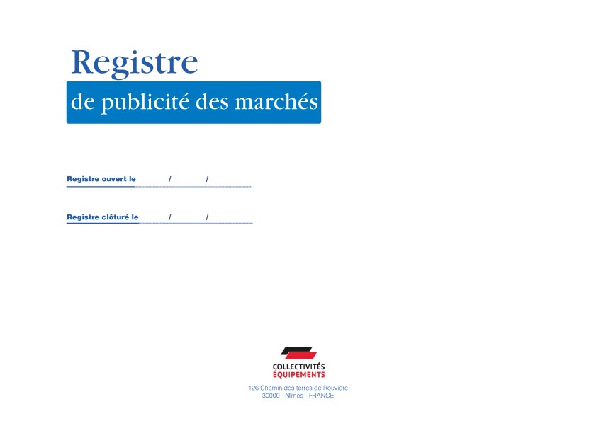 Registre de publicité des marchés collectivités