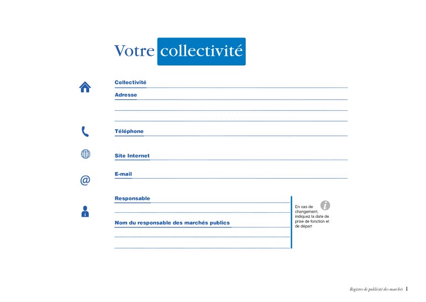 Registre de publicité des marchés pour collectivités-territoriales