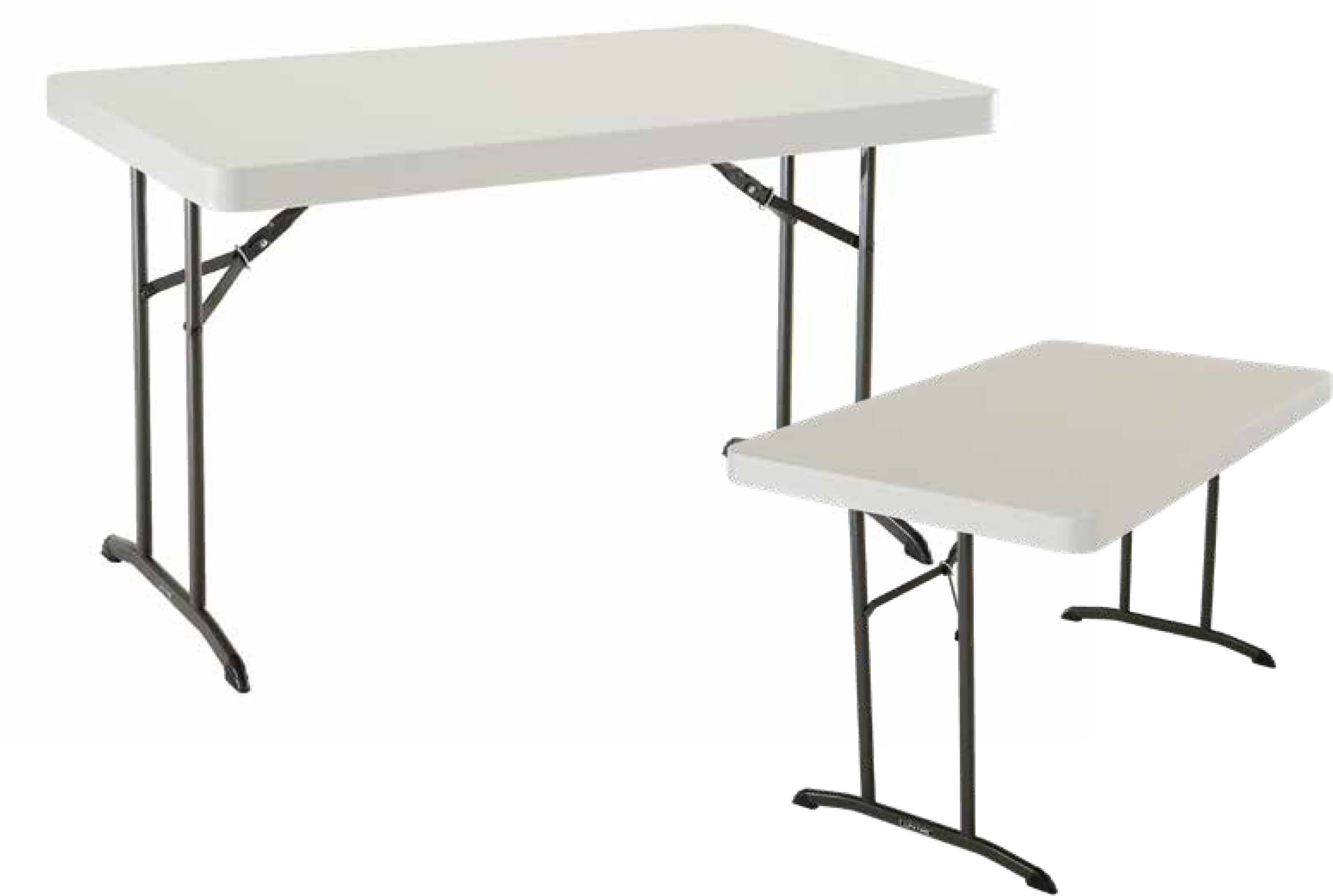 Table rectangulaire LIFETIME 183x76cm Noire pliante en 2 - PRODES