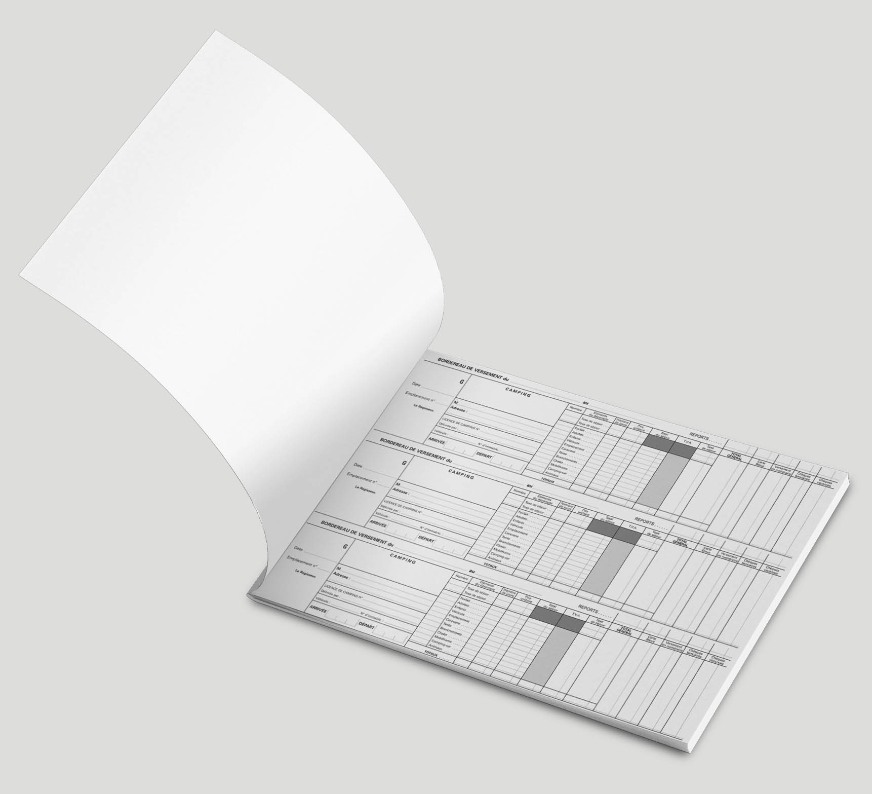 carnet de recette de camping mairie